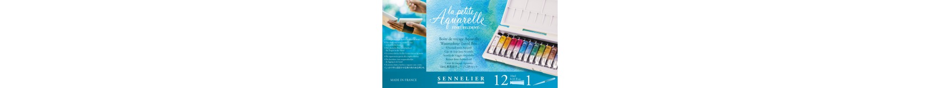Boite aquarelle SENNELIER La petite aquarelle - Fine - 12 tubes (Plastique blanc)