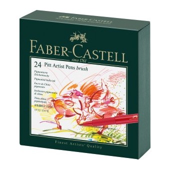 Boite feutre FABER & CASTELL Studio box  - 24 Feutres Pitt 167147 (Carton) 