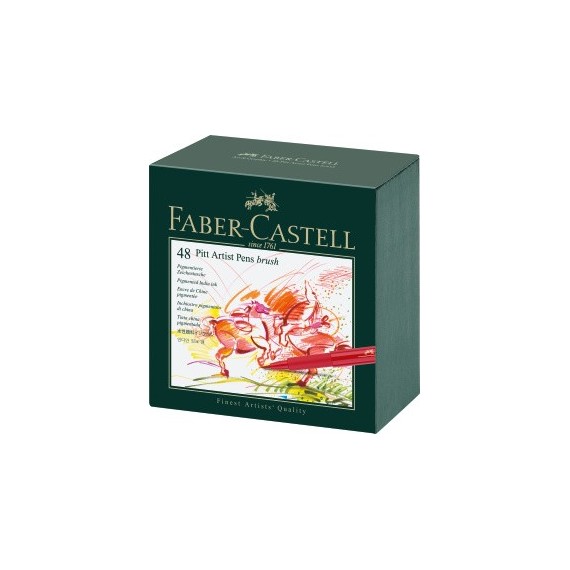Boite feutre FABER & CASTELL Studio box  - 48 Feutres Pitt 167148 (Carton) 