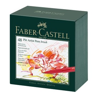 Boite feutre FABER & CASTELL Studio box  - 48 Feutres Pitt 167148 (Carton) 