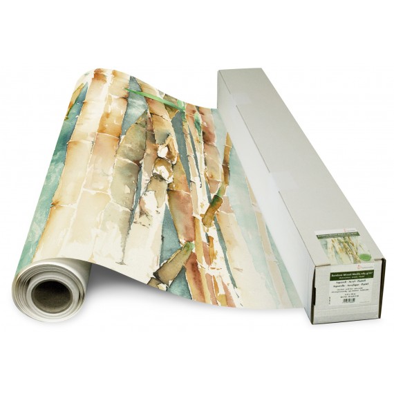 Papier multitechnique HAHNEMHLE Bamboo - 265 gr - Ph neutre - Rouleau de papier: 1.25 x 10 M 