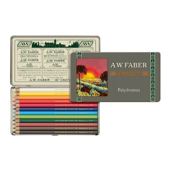 Boite crayon de couleur FABER & CASTELL Polychromos 111 ans - 12 crayons Polychromos 110012 (Métal) 