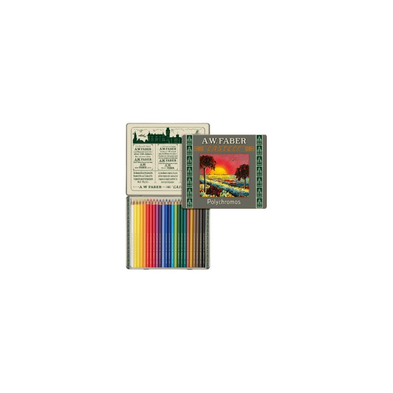 Boite crayon de couleur FABER & CASTELL Polychromos 111 ans - 24 crayons Polychromos 110012 (Métal) 