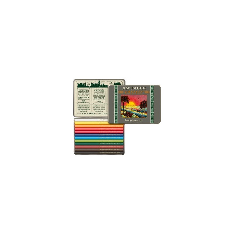Boite crayon de couleur FABER & CASTELL Polychromos - 12 mini  crayons Polychromos 211004 (Métal) 