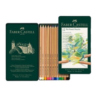 Boite craie FABER & CASTELL Pitt - 12 pastels assortis 112112 (Métal) 