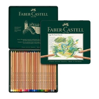 Boite craie FABER & CASTELL Pitt - 24 pastels assortis 112124 (Métal) 