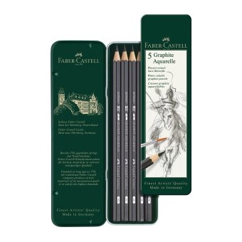 Boite crayons FABER CASTELL - 5 crayons graphite aquarelle 
