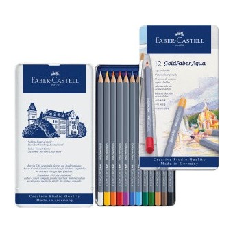 Boite crayon aquarelle FABER GOLDFABER - 12 crayons assortis 114612 (Métal) 