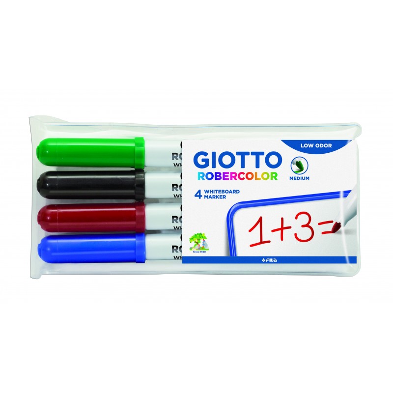 Boite marqueur GIOTTO - ROBERCOLOR - 4 Marqueurs pointe moyenne (Pour tableau blanc) 