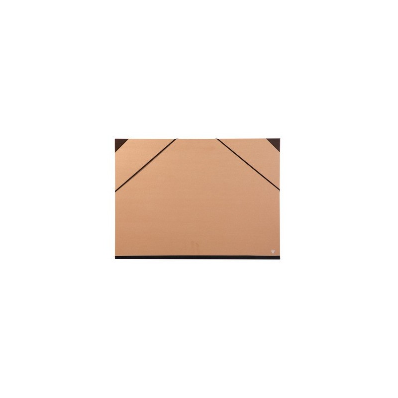 Carton à dessin CLAIREFONTAINE Kraft - F:26 x 33 cm - A élastique - Brun 