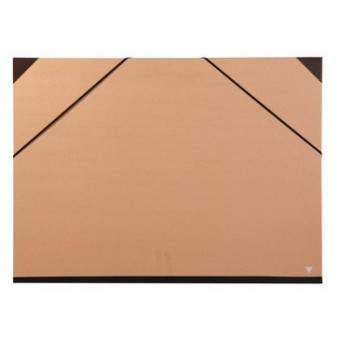 Carton à dessin CLAIREFONTAINE Kraft - F:26 x 33 cm - A élastique - Brun 