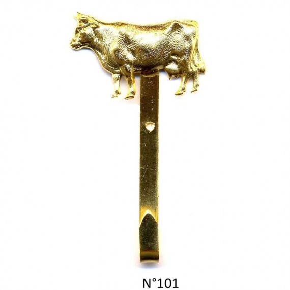 Crochet CDQV (Accroche tableau) - Doré à l'or fin - Vache 