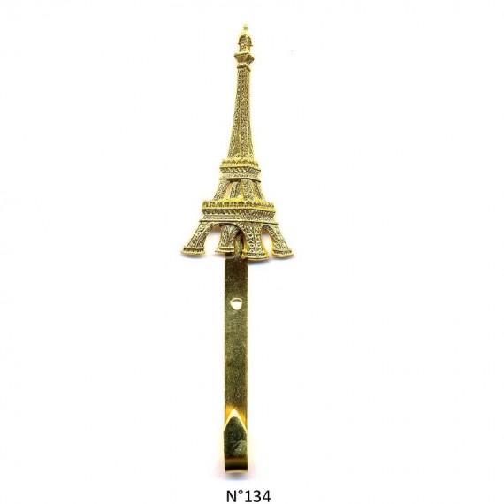 Crochet CDQV (Accroche tableau) - Doré à l'or fin - Tour Eiffel 