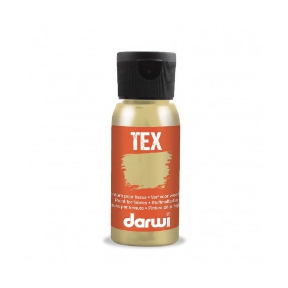 Peinture pour tissu DARWI TEX Classique - Flacon: 50 ml - Or 