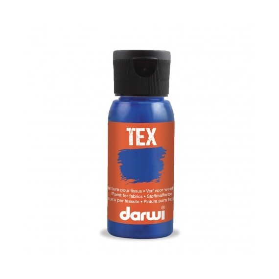 Peinture pour tissu DARWI TEX Classique - Flacon: 50 ml - Bleu outremer 