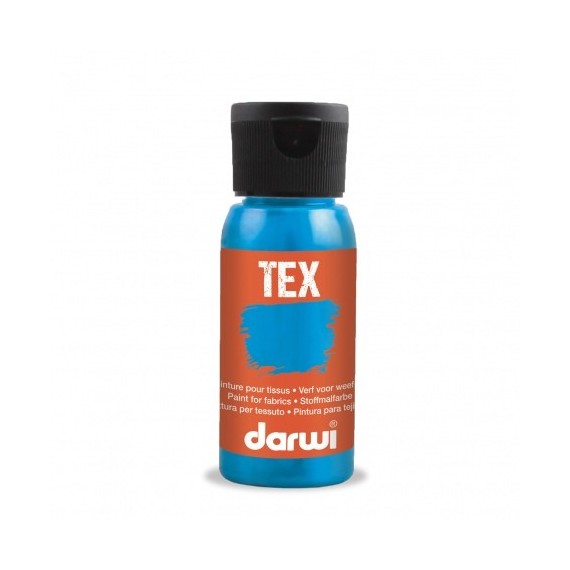 Peinture pour tissu DARWI TEX Classique - Flacon: 50 ml - Turquoise 