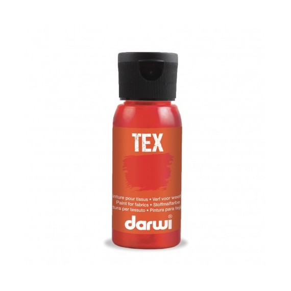 Peinture pour tissu DARWI TEX Classique - Flacon: 50 ml - Carmin 