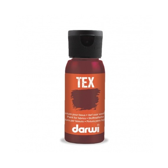 Peinture pour tissu DARWI TEX Classique - Flacon: 50 ml - Rouge Regina 