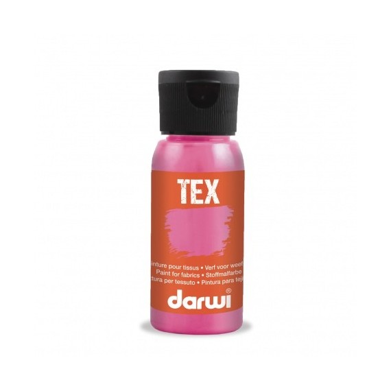 Peinture pour tissu DARWI TEX Classique - Flacon: 50 ml - Rose fluo 