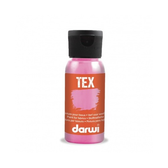 Peinture pour tissu DARWI TEX Classique - Flacon: 50 ml - Nacre rose 