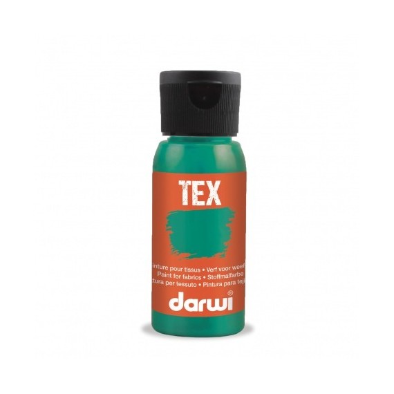 Peinture pour tissu DARWI TEX Classique - Flacon: 50 ml - Vert foncé 