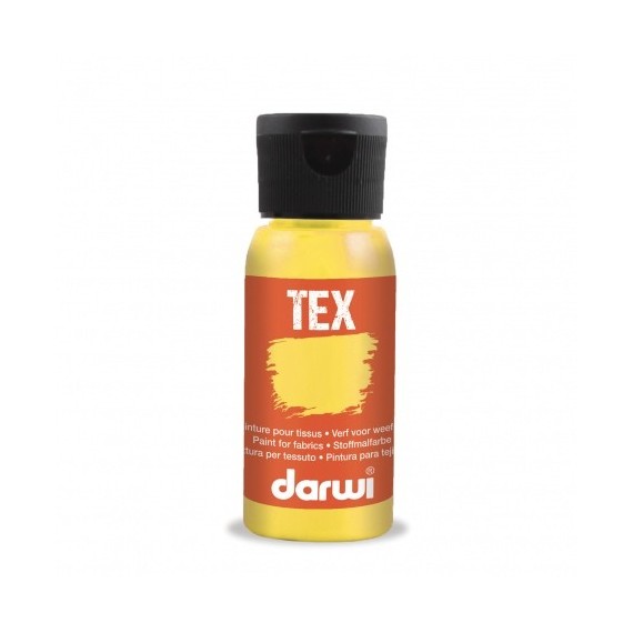 Peinture pour tissu DARWI TEX Classique - Flacon: 50 ml - Jaune Fonce 