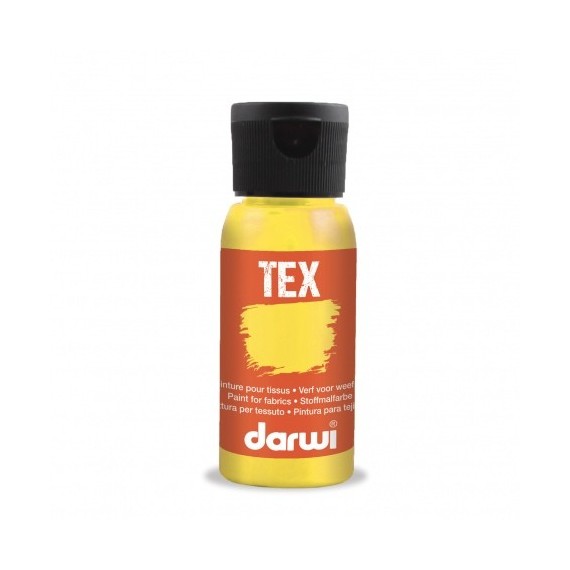 Peinture pour tissu DARWI TEX Classique - Flacon: 50 ml - Jaune or 