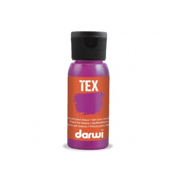 Peinture pour tissu DARWI TEX Classique - Flacon: 50 ml - Fuchsia 