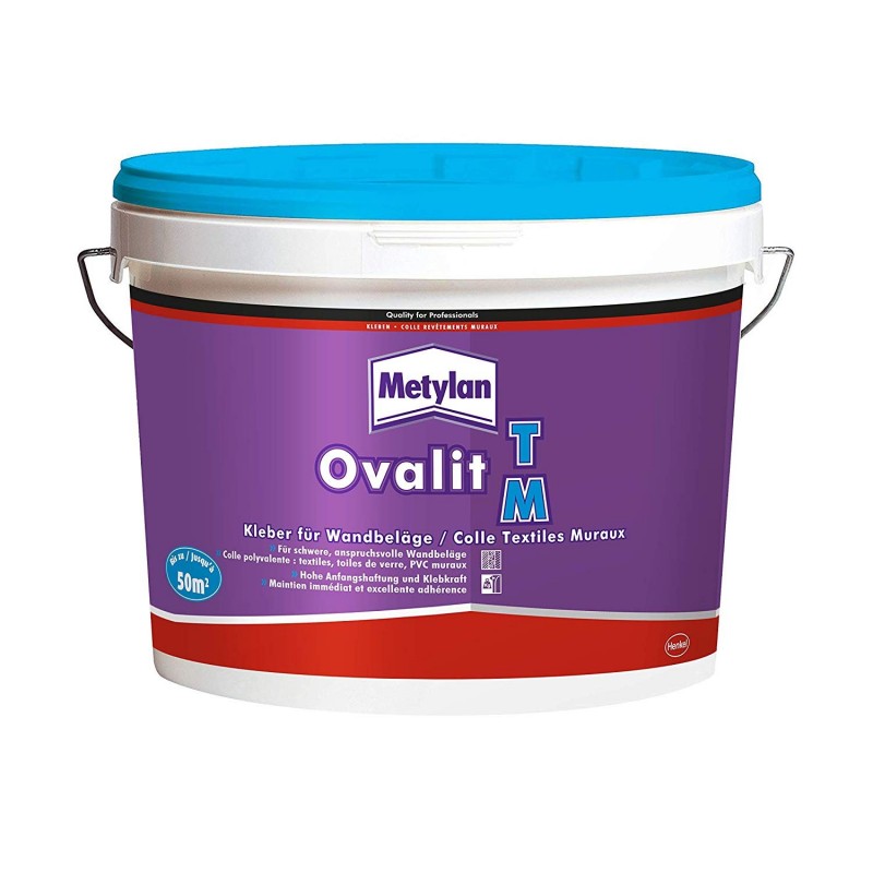 Colle Ovalit TM METYLAN - Pour textile muraux  (Acétate de polyvinyle en dispersion aqueuse) - 5 Kg 