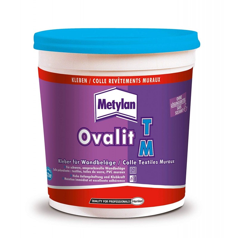 Colle Ovalit TM METYLAN - Pour textile muraux  (Acétate de polyvinyle en dispersion aqueuse) - 750 g 