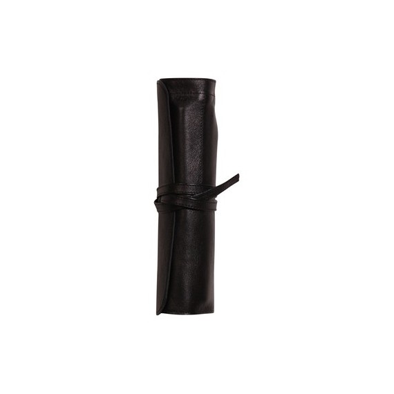 Trousse en cuir CLAIREFONTAINE - L:26.7  x H:20.5 cm - Pour crayons - Noir 