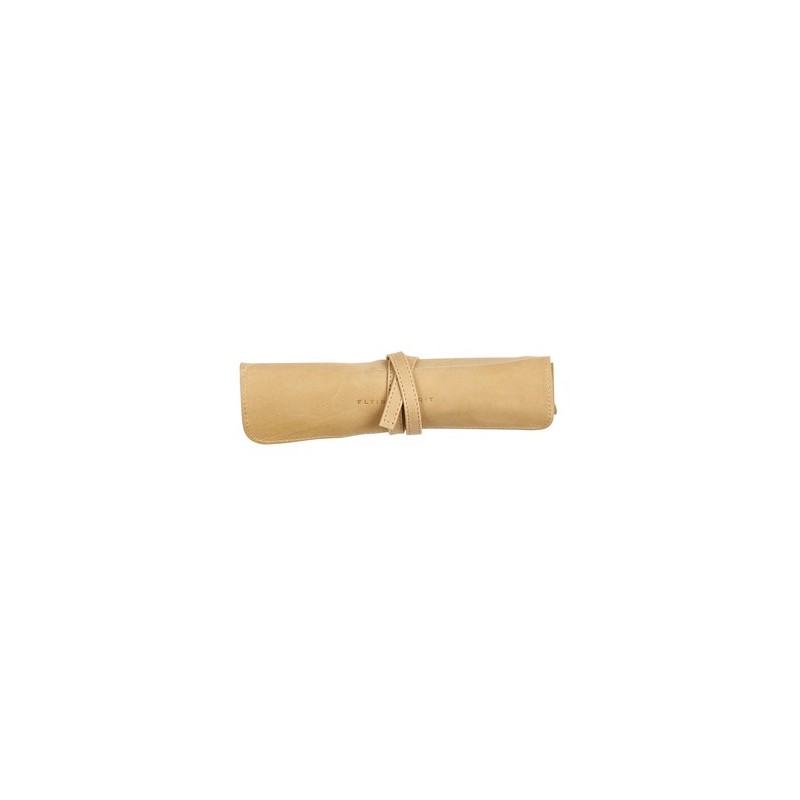 Trousse en cuir CLAIREFONTAINE - L:26.7  x H:20.5 cm - Pour crayons - Beige 