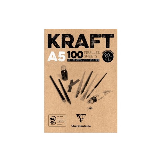 Bloc Kraft CLAIREFONTAINE - 120 gr - 50 Feuilles 