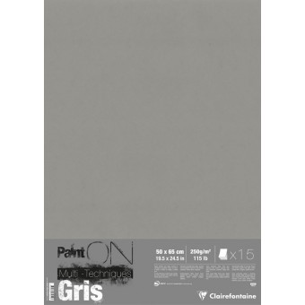 Papier Multitechnique CLAIREFONTAINE -"Paint'On"- Format: 50 x 65 cm - 250 gr 