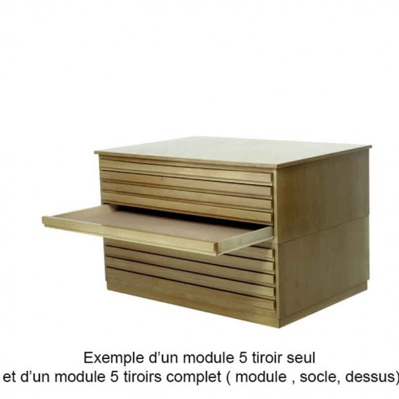 Module 5 tiroirs seul pour meuble à plan 