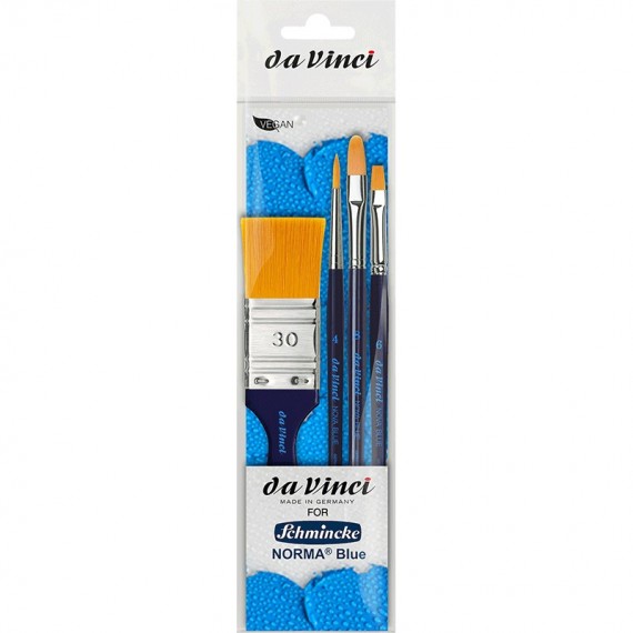 Set pinceaux DA VINCI 11660 Nova blue - 3 pinceaux + 1 spalter - Pour mixte - Manche court 