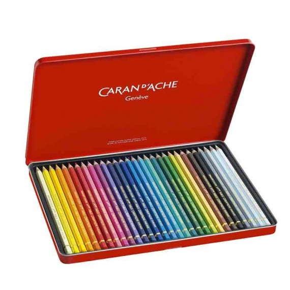 Boite crayon de couleurs CARAN D'ACHE - Pablo collection - 30 crayons Pablo 666.330 (Métal= 