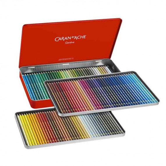 Boite crayon de couleurs CARAN D'ACHE - Pablo collection - 120 crayons Pablo 666.420 (Métal) 